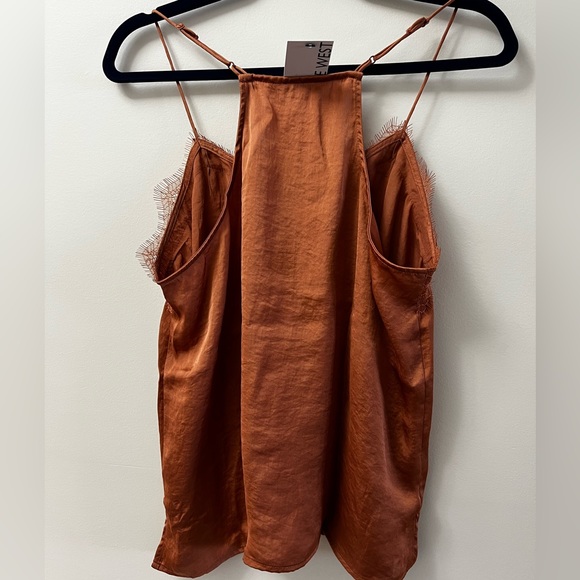 NINE WEST 🆕 Satin Cami with Lace Trim Size Medium - Picture 2 of 6